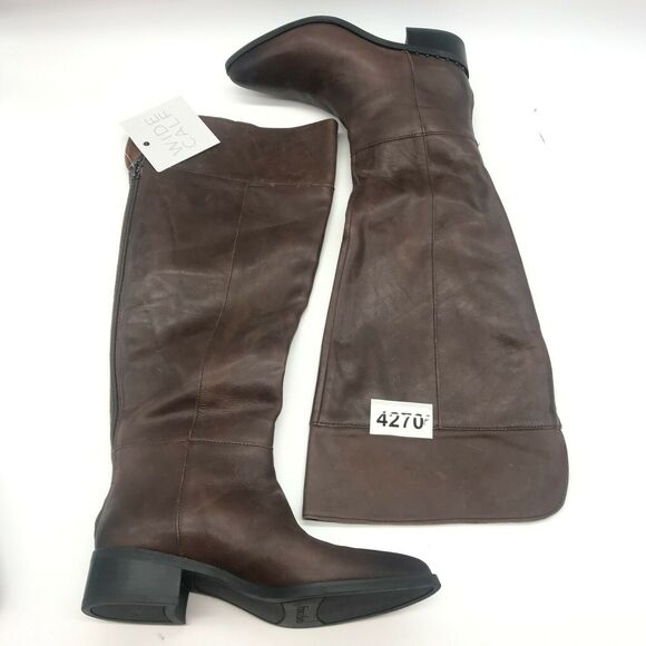 Franco Sarto Womens Daya Riding Boots Brown Leather Pointed Toe Zip 7M WC - Picture 10 of 10